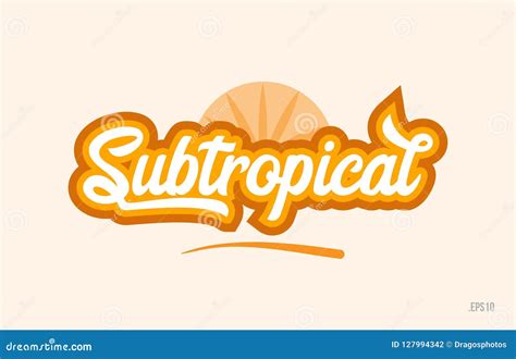 Subtropical Orange Color Word Text Logo Icon Stock Vector