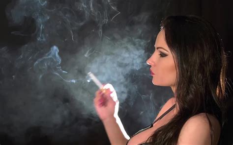 Hot Brunette Smokes For You And Exhales Deeply ThisVid