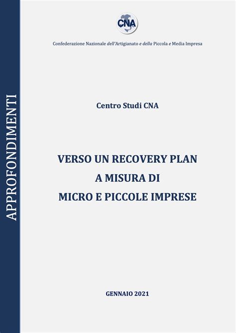 PER UN RECOVERY PLAN FATTO SU MISURA DI MICRO E PICCOLA IMPRESA - CNA