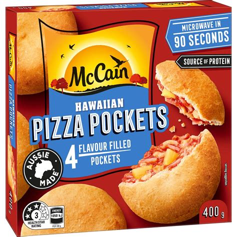 Mccain Pizza Pocket Snacks Hawaiian 4 Pack | Woolworths