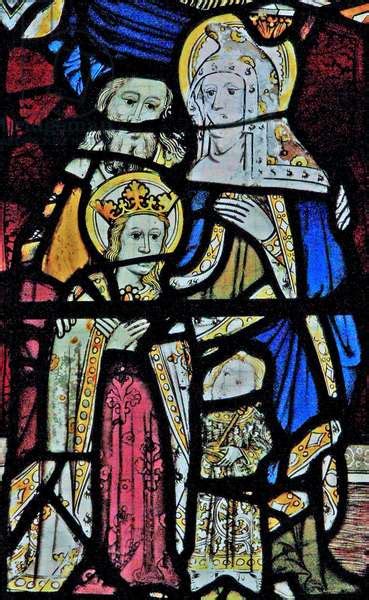 Window Ew Depicting St Anne Joachim The Virgin Mary And The Christ