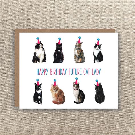 Future Cat Lady Card Cat Birthday Card Happy Birthday