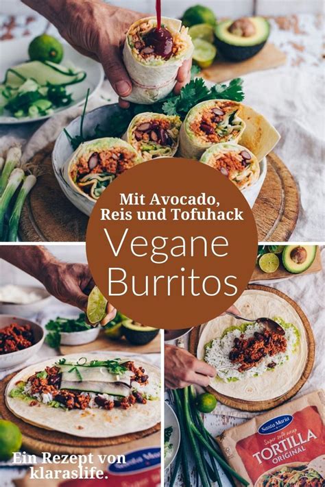 Saftige Burritos Mit Veganem Hack Reis Avocado Und Bohnen Burrito