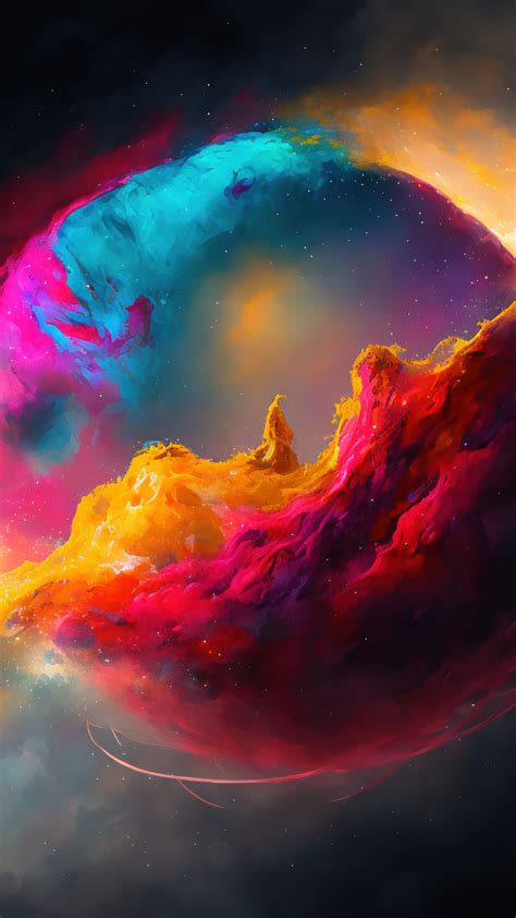 Space Nebula Colorful Digital 4K #7840i Wallpaper PC Desktop