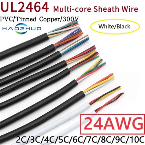 5M UL2464 Sheathed Wire 24AWG Power Line Tinned Copper Signal Cable 2 3