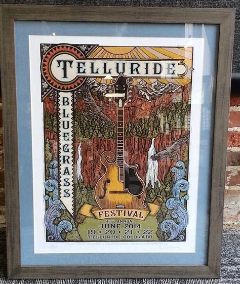 Custom Framed Telluride Bluegrass Festival Poster