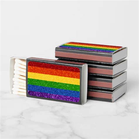 Lgbt Glitter Rainbow Pride Flag Matchboxes Zazzle