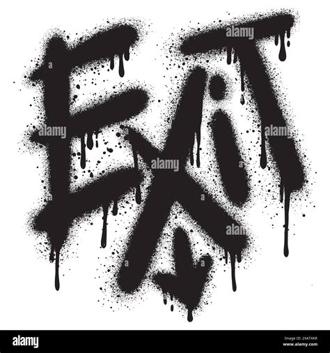 Graffiti Exit Text Sprayed In Black Over White Stock Vector Image Art