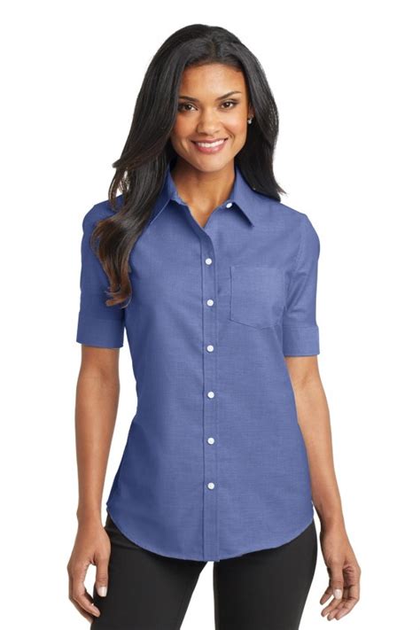 Port Authority Womens Short Sleeve Superpro Oxford Shirt L659