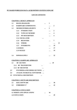 Pc Based Wire Less Data Aquisition System Using Rf 1 PDF