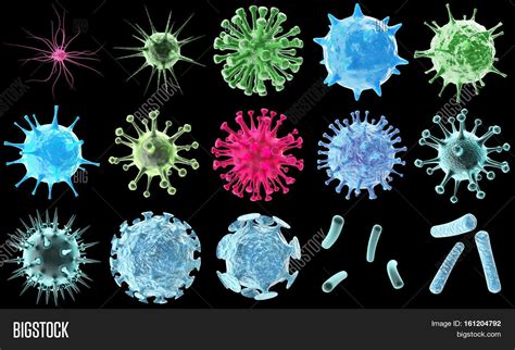 3d Rendering Virus Bacteria Icons Image Photo Bigstock