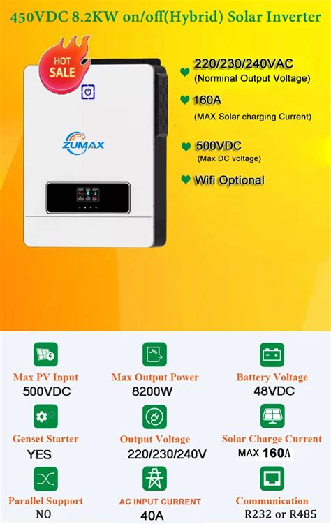 Solar Inverter Price Hybrid 7kw 8kw 10kw 15kw Energy Storage 240v Ac