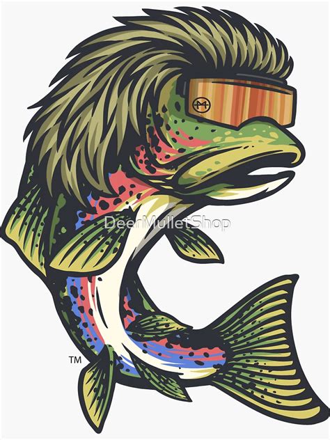 Trout Mullet Sticker For Sale By Deermulletshop Redbubble