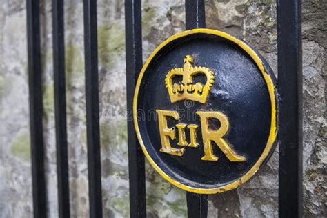 Queen Elizabeth II Symbol at the Tower of London Stock Photo - Image of ...