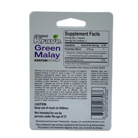 Buy Krave Exotic Green Malay Kratom Extract Capsules