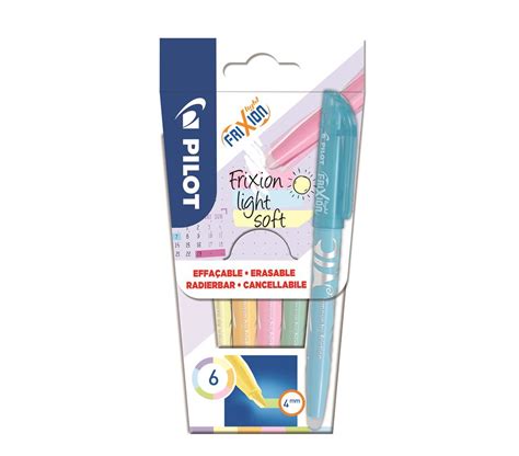 Pochette 6 Surligneurs Pilot Pen Frixion Light Soft Surligneur Et