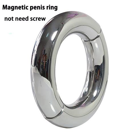 Magnet Open And Close Metal Cock Rings Stainless Steel Ball Stretcher Weights Male Penis Ring