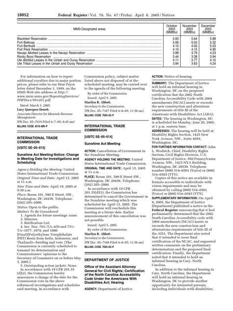 Notice Americans With Disabilities Act Certifications North Carolina