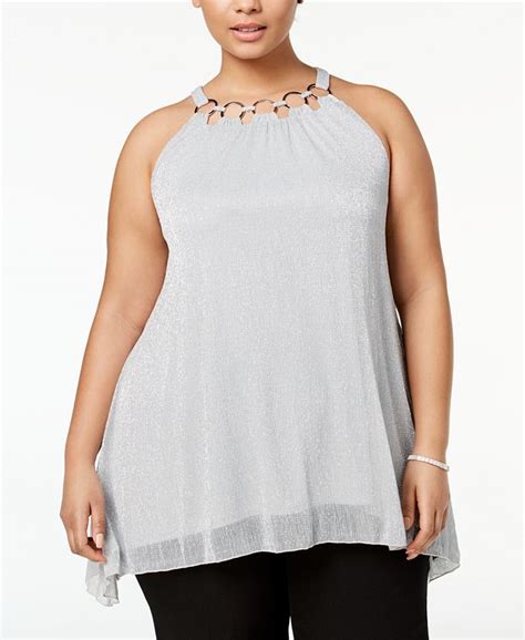 Alfani Plus Size Metallic Halter Tunic Created For Macys Macys