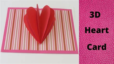 3 D Heart Card Valentines Card Valentines Cards Heart Cards Valentines