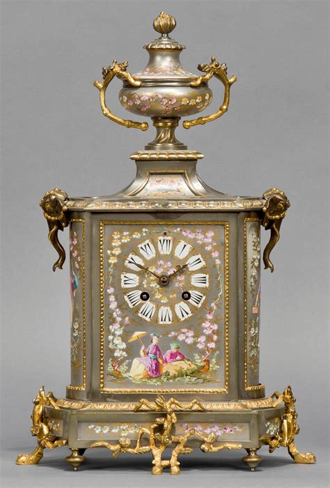 Fine Napoléon Iii Gilt Bronze Mounted Porcelain Clock Garniture Circa 1870 For Sale At 1stdibs