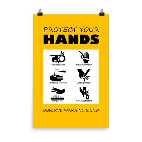 Workplace Safety Poster: Promote Hand Protection | Safety posters ...