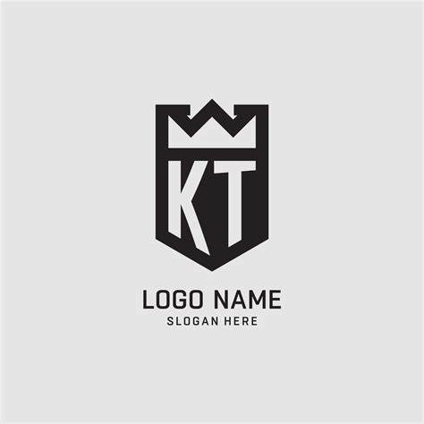 Initial Kt Logo Shield Shape Creative Esport Logo Design