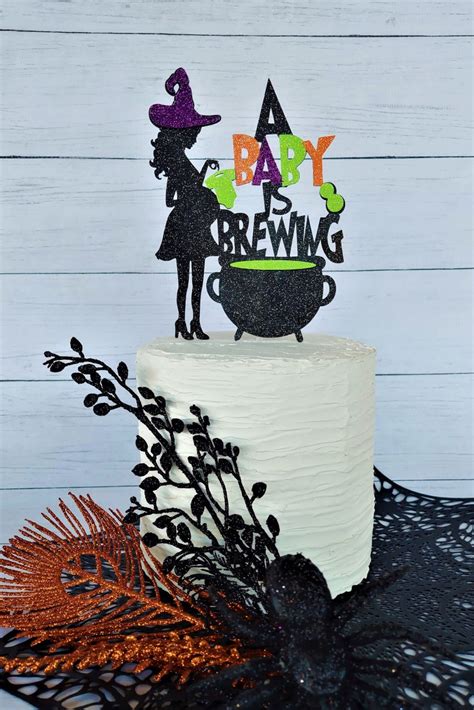 Baby Is Brewing Cake Topper Halloween Baby Shower Halloween Etsy