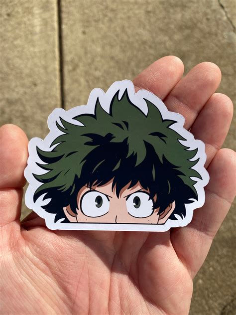 Deku Izuku Midoriya Peeker Sticker My Hero Academia Etsy