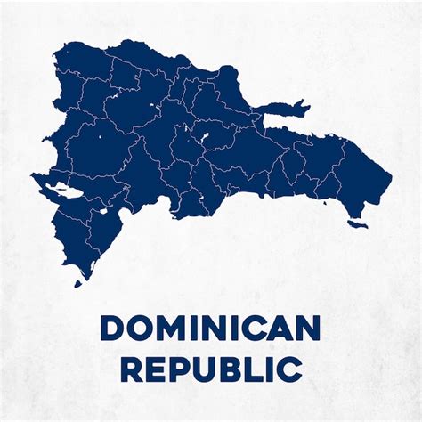 Mapa detallado de república dominicana | Vector Premium