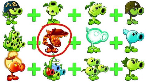 Pvz 2 All Pea Plants Power Up Vs Team Zombies Fight Plants Vs