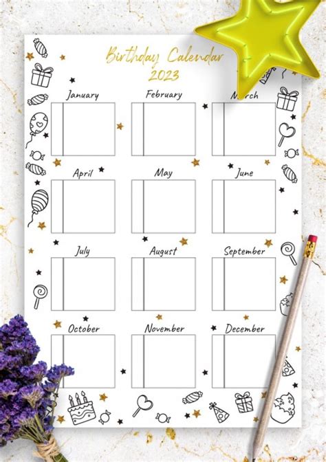 Birthday Calendar - Download Printable Birthday Calendar Templates