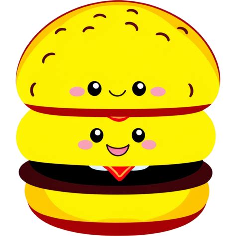 burger cute cartoon. AI Generative 31611934 PNG