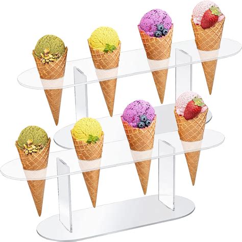 Buy Pieces Ice Cream Cone Holder Holes Clear Acrylic Ice Cream