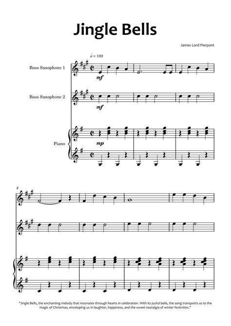 Jingle Bells Arr Glauco Fernandes Sheet Music James Lord Pierpont Instrumental Duet And Piano