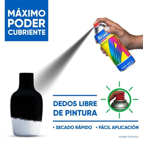 Pack de Esmalte Acrílico Acuario en Aerosol Negro Mate 400 ml 2 pzas