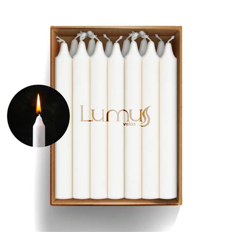 Kit De 40 Velas Palito Brancas De 18 Cm Parafina Pura Queima De 5