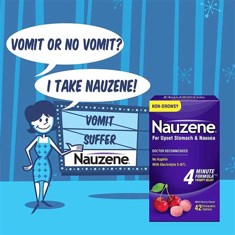 Nauzene Nausea Relief Chewable Tablets Wild Cherry Flavor 42 Ct EBay