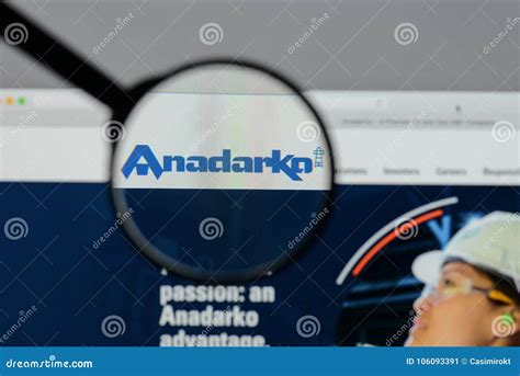 Milan, Italy - August 10, 2017: Anadarko Petroleum Website Homepage. it is an American Petroleum ...