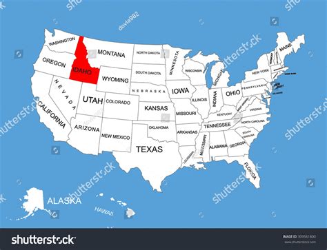 Idaho State Usa Vector Map Isolated Stock Vector (Royalty Free ...