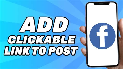 How To Add Clickable Link To Facebook Post Youtube