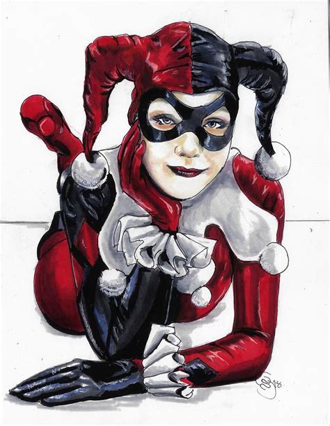 Classic Harley Quinn Drawing By Shawn Howe