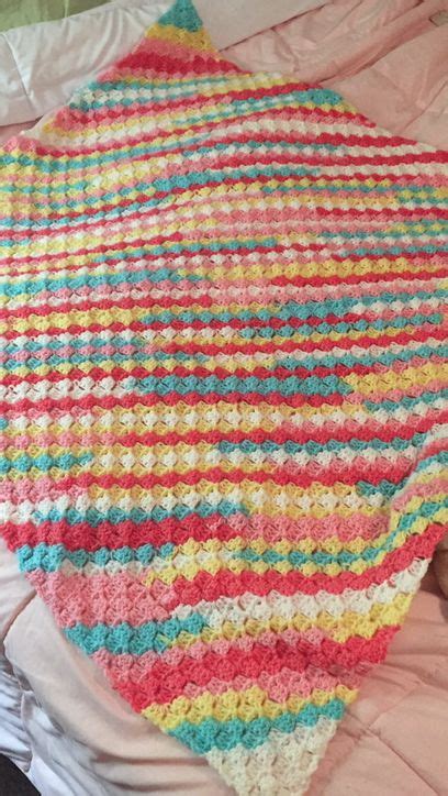 Corner to Corner baby blanket. lion Brand Ice Cream yarn Tutti Frutti. 4/2018 Crocheted Blankets ...