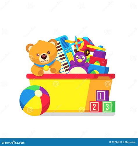 Jouets D enfants Dans Le Clipart De Vecteur De Boîte Illustration de