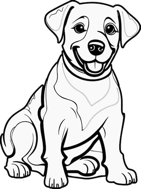 Coloriages De Chiens Vecteur Premium