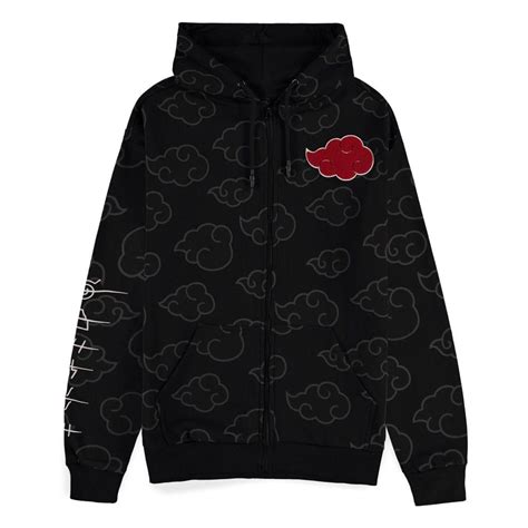 Naruto Shippuden Akatsuki Zipper Hoodie Sweater All Over Merchoid