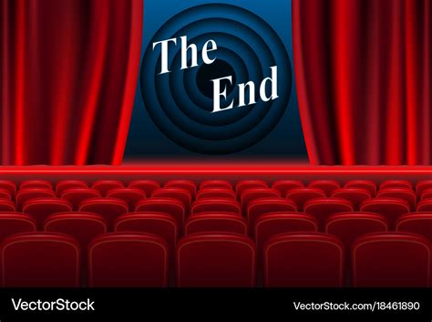 Scene Cinema The End Background Realistic Vector Image