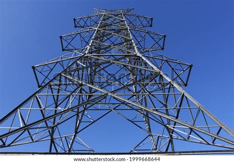 High Tension Tower Under Blue Sky Stock Photo 1999668644 Shutterstock