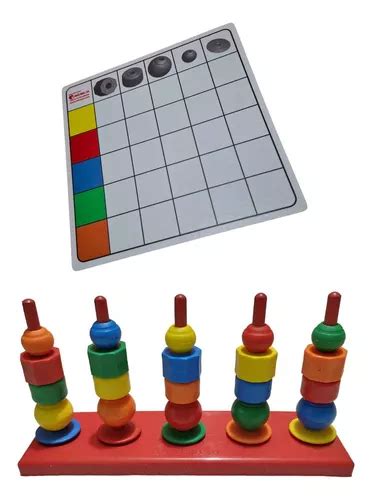 Juego Didáctico Apilar Figuras Geométricas Niños Tablero