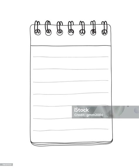 Notebook Notepad Persegi Garis Dan Sketsa Kosong Lucu Tangan Digambar